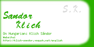 sandor klich business card